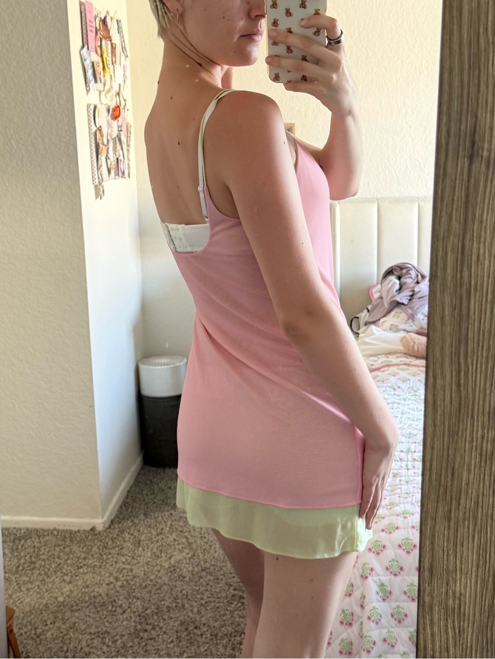 Josie Pink Slip Chemise with Contrast Hem - Women Intimates - Picture 2 of 3